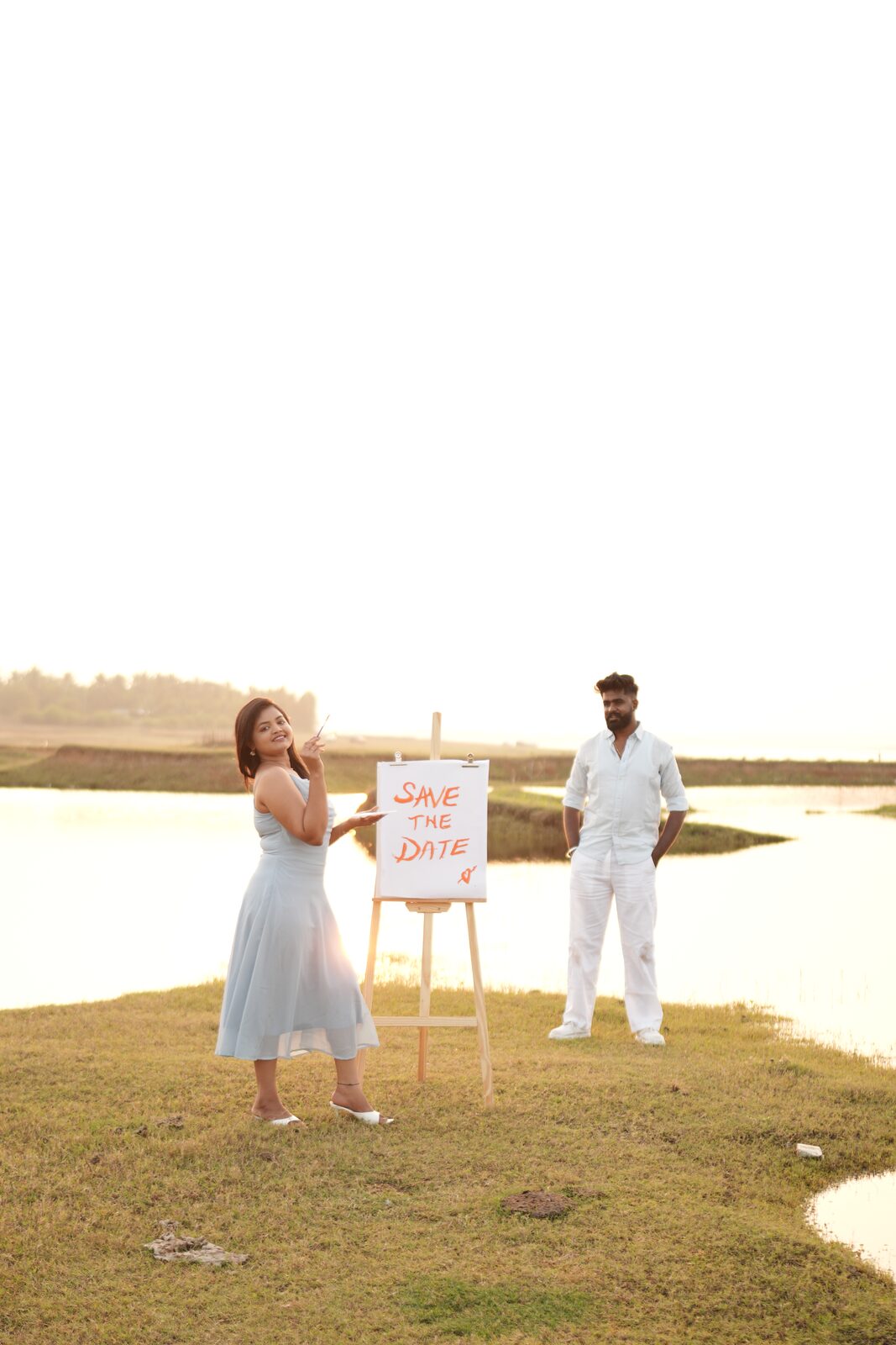 Deeksha and Karthik by the lake
